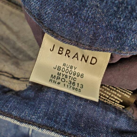 J Brand Ruby High Rise Cropped Jeans 29 Mystic Blue Distressed Gorpcore Casual - Picture 8 of 12